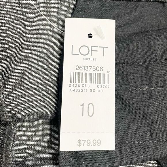 NWT LOFT Tweed Dress Pants Brown Gray Stretch Tweed Retro Trousers Size 10 NEW - Picture 11 of 13